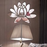 3D Lotus Blume Acryl Wandaufkleber Spiegel Aufkleber Wandtattoos für Schlafzimmer Wohnzimmer Badezimmer Dekoration