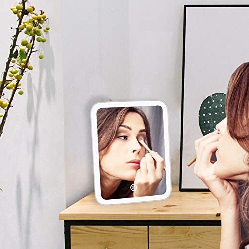 Kosmetikspiegel mit LED Licht Schminkspiegel Tischspiegel Beleuchtet mit Touchschalter Makeup Spiegel