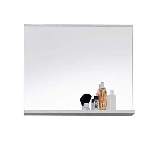 Badezimmer Spiegel mit Ablage - moderner Wandspiegel 60 x 50 x 10 cm in Weiß