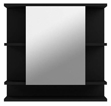 Badezimmer Spiegelschrank Spiegel 72 x 76 x 20 cm Graphit Dunkelgrau Front Weiß mit viel Stauraum -