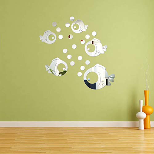 Fische und Blasen Spiegel Wandaufkleber Aufkleber Wandtattoos für Schlafzimmer Wohnzimmer Badezimmer Dekoration - 