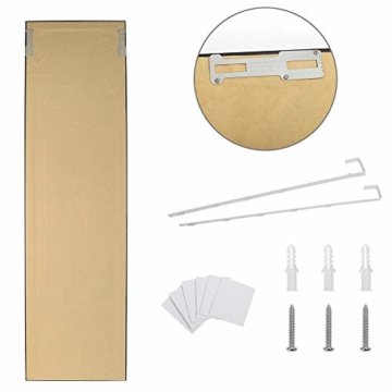 Garderobenspiegel Flurspiegel Hängespiegel Wandspiegel 33x119cm Spiegel unbrechbarer mit Haken Schwarz -