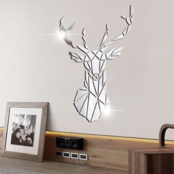 Hirsch 3D Spiegel Wandtattoos Wandbilder Wandaufkleber Aufkleber Spiegel Wohnzimmer Schlafzimmer Wandsticker 