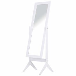 Standspiegel Ganzkörperspiegel Schminkspiegel hohe Füße Schlafzimmer Umkleide Weiß 47 x 46 x 148 cm