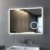 LED Badspiegel Beleuchtung Badezimmerspiegel Spiegel mit Touch Vergrößerung Lupe Schminkspiegel Beschlagfrei Uhr