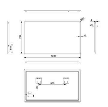 LED Badspiegel Talos Moon 120×70 cm – Modernes Design und hochwertige Beschichtung -