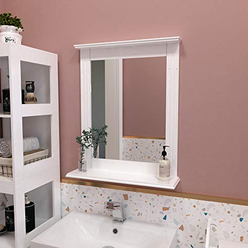 Badezimmerspiegel Wandspiegel mit Ablage und Spiegel 46x12x55cm klein