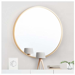 Runder Spiegel mit Rosegold Metallrahmen Wandspiegel 50cm für Badzimmer Ankleidezimmer oder Wohnzimmer Schminkspiegel