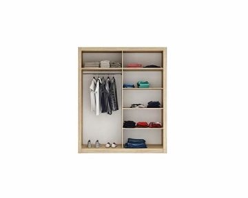 Spiegel Schwebetürenschrank Kleiderschrank Garderobenschrank mit Spiegel Schiebetürenschrank Schwarz Matt - 