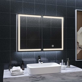 Spiegelschrank Bad Spiegel mit dimmbare LED-Beleuchtung Badspiegel Beleuchtung Berührung Sensor Hängeschrank