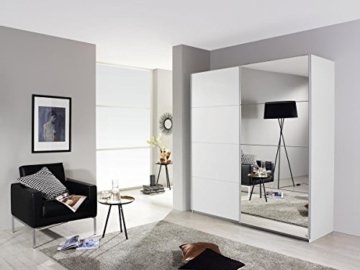 Spiegelschrank Kleiderschrank Schwebetürenschrank in Weiß mit Spiegel 2-türig 