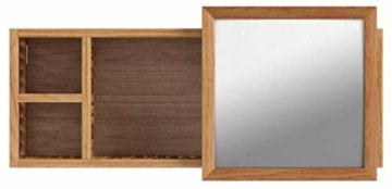 Wandregal mit Spiegel Walnuss natur verschiebbarer Spiegel Holz 80 cm Badezimmer - 