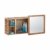 Wandregal mit Spiegel Walnuss verschiebbarer Spiegel geöltes Holz 80 cm breit besonders fürs Badezimmer natur
