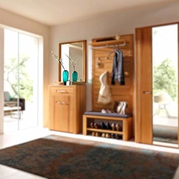 Wandspiegel aus Kern-Buche mit Ablage hochwertiger Spiegel für Flur & Garderobe 74 x 93 x 15 cm - 