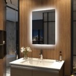 Meykoers Wandspiegel Badezimmerspiegel 50x70cm mit Touch Schalter, LED Badspiegel mit Beleuchtung 