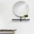 Großer runder Design Spiegel moderner Wandspiegel mit Ablage Schwarz 100 x 115 cm 