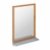 Wandspiegel mit Ablage Spiegel zum Aufhängen Badspiegel Holzrahmen Flurspiegel aus Bambus Natur/grau 54,5 x 38 x 12 cm