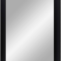 Wandspiegel mit Rahmen (Schwarz matt), Spiegel nach Maß mit breiter Holzleiste – Maßgefertigter Spiegelrahmen