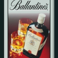 Ballantines Whiskey Flasche Barspiegel mit Rahmen Bar Spiegel Wandspiegel Dekoration Werbespiegel 20×30 cm