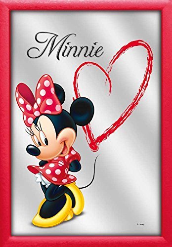 Disney Minnie Mouse Maus Herz Heart - Bedruckter Spiegel Wandspiegel Barspiegel 20x30 cm