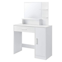 Schminktisch weiß Frisiertisch mit Spiegel Schublade Fächer & Schrank Kosmetiktisch für Damen und Mädchen