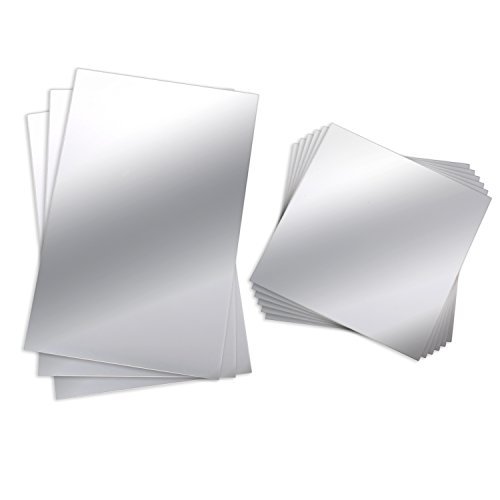 Spiegelblätter 9 Stück Flexibler Kunststoff-Spiegel Glas Spiegel Selbstklebende Fliesen Wandaufkleber