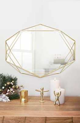 Wandspiegel für horizontale oder vertikale Anbringung, Metall, Gold, Designerspiegel