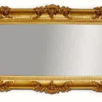 WANDSPIEGEL Goldener BAROCKSPIEGEL Spiegel ANTIK BAROCK Rokoko Shabby CHIC Renaissance JUGENDSTIL Retro Design 96×57