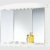 Spiegelschrank Badschrank Badspiegel Schrank 3 Spiegeltüren mit Ablage Licht Schalter Weiß Modern