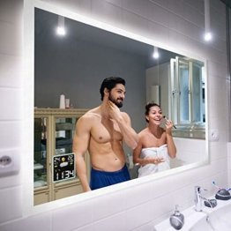 Badspiegel 120x80cm mit LED Beleuchtung Individuell Nach Maß Beleuchtet Wandspiegel Lichtspiegel Badezimmerspiegel