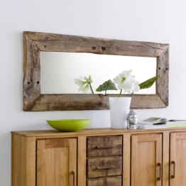 Wandspiegel mit Ablage Badspiegel mit Rahmen Bambus Spiegel zum