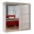 Schwebetürenschrank mit Spiegel Kleiderschrank, Schiebetürenschrank, Schlafzimmerschrank, Schiebetüren, 200x215x58 cm
