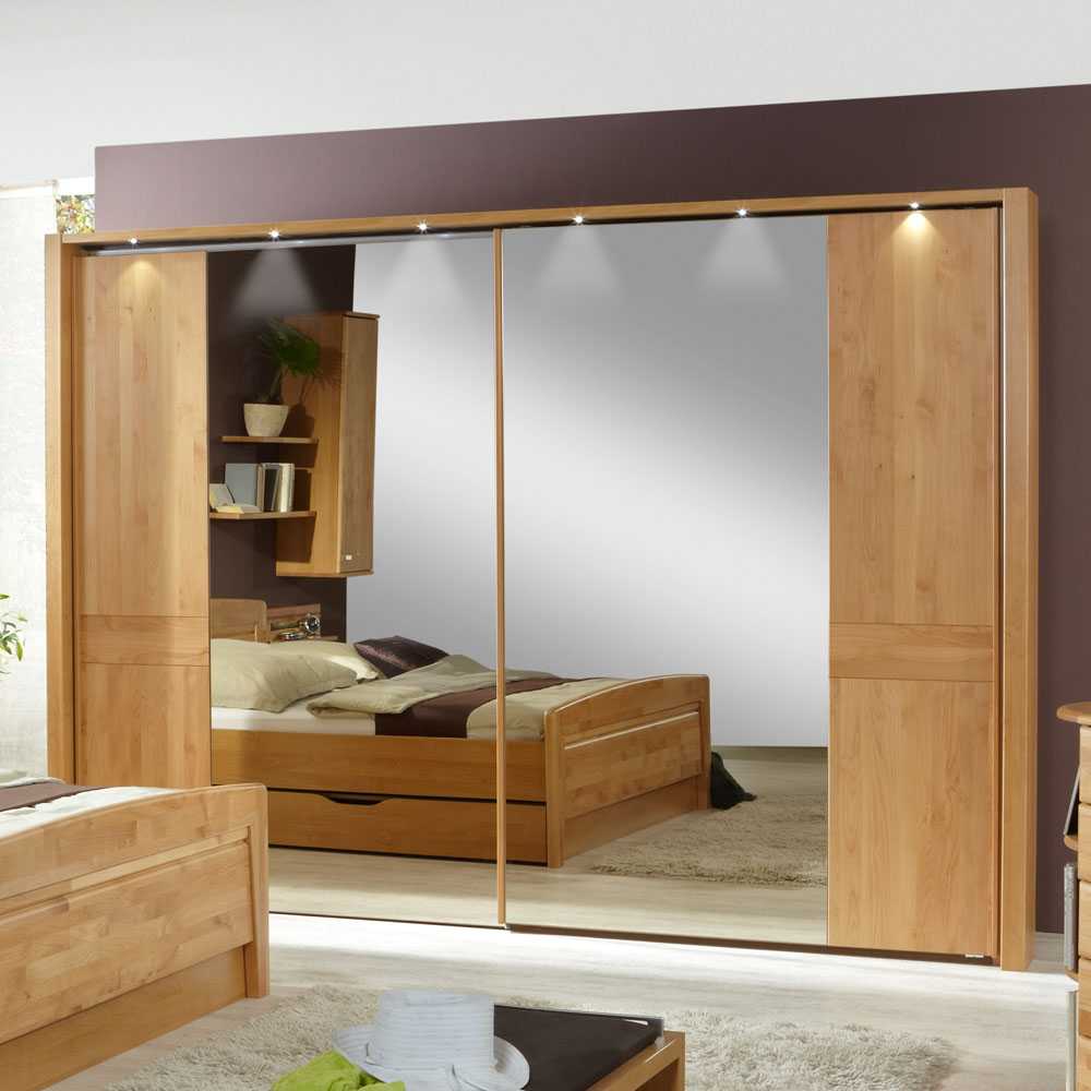 Moderner Kleiderschrank Spiegel Schwebetürenschrank 2-türiger Schrank