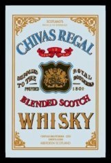 Chivas Regal Wandspiegel - Whisky Bedruckter Spiegel mit Kunststoff Rahmen, bedruckter Kult-Spiegel 20x30 cm