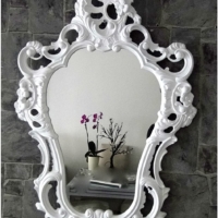 EXKLUSIVER WANDSPIEGEL BAROCKSPIEGEL Weiß ANTIK BAROCK Rokoko REPRO Spiegel WEiß 50X76 WANDDEKO Luxus