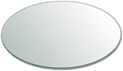 Runde Spiegelplatte mit Facettenschliff und Gummifüsschen Spiegeluntersetzer Deko Spiegel Teller Hochzeitstisch Hochzeitsdekoration Ø 30 cm