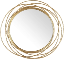Spiegel Rund Gold mit Verziehrungen, Runder Spiegel Mit Goldrahmen, Goldener Dekorative Wandspiegel, Badezimmer Spiegel, Badspiegel, Deko Metall Spiegel Flur