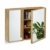Bad Spiegelschrank 2-türig, Wandschrank aus Bambus, vormontierter Badschrank 50 x 65 x 14 cm, natur