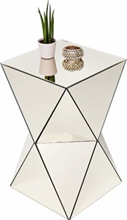 Design Spiegel Tisch Spiegeltisch Luxus Dekoration Beistelltisch, Champagner, Ø43cm exklusiv edel Glanz