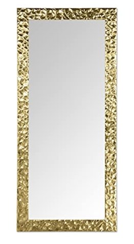 Goldener Ganzkörperspiegel Rahmen Tannenholz Blattgold Großer Spiegel 80 x 180 Wandspiegel Modern Gold, Flur, Wohnzimmer Schlafzimmer