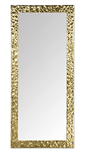 Goldener Ganzkörperspiegel Rahmen Tannenholz Blattgold Großer Spiegel 80 x 180 Wandspiegel Modern Gold, Flur, Wohnzimmer Schlafzimmer