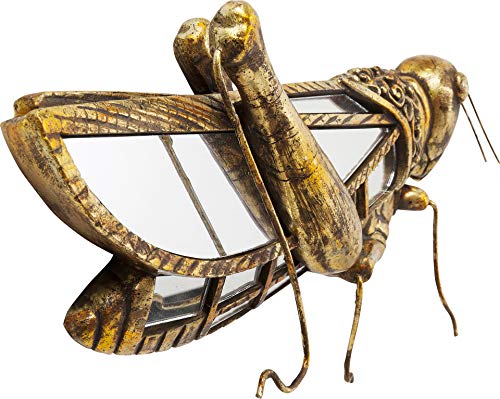 Grashüpfer Spiegel Design Goldener Wandschmuck Grasshopper Mirror, Deko in Gold, verspiegelter Wandschmuck, edles Design Objekt