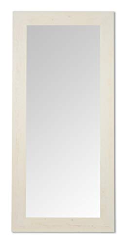Holzspiegel Rustikal Stil Weiß Shabby chic Spiegel 85 x 185 Holzrahmen Ganzkörperspiegel Landhaus Loft Wandspiegel