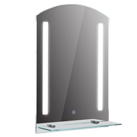 LED Spiegelschrank Lichtspiegel Badspiegel Badschrank mit Glas Ablage Badezimmerspiegel Wandspiegel Licht modern rund touch Bad