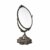 Ovaler Vintage Make-up Spiegel Oval Florale Verzierung Tischspiegel mit Metall Ständer Drehbar Dekorativer Geprägter Rahmen Bronze
