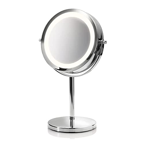 Rrunder Kosmetikspiegel Tischspiegel mit LED-Beleuchtung und Vergrößerung - Schminkspiegel