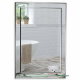 Schöner rechteckiger Badezimmerspiegel mit Ablage, modern und stylisher Badspiegel Wandspiegel Spiegel 60cm X 43cm