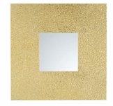 Spiegel Goldener Wandspiegel Quadratisch Blattgold luxuriöses Design 50x50. Deko Spiegel Flur, Schlafzimmer, Badezimmer Wohnzimmer