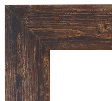 Spiegel Großer Holzspiegel mit Rahmen aus Alpen Tannenholz  57x147 Finish dunkel Wenge Natur Flurspiegel Ganzkörperspiegel Wandspiegel