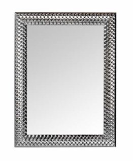 Spiegel mit Silber Chrom Holzrahmen Wandspiegel 65x85 Holzspiegel Flurspiegel Eingangsbereich Wohnzimmer Badezimmer